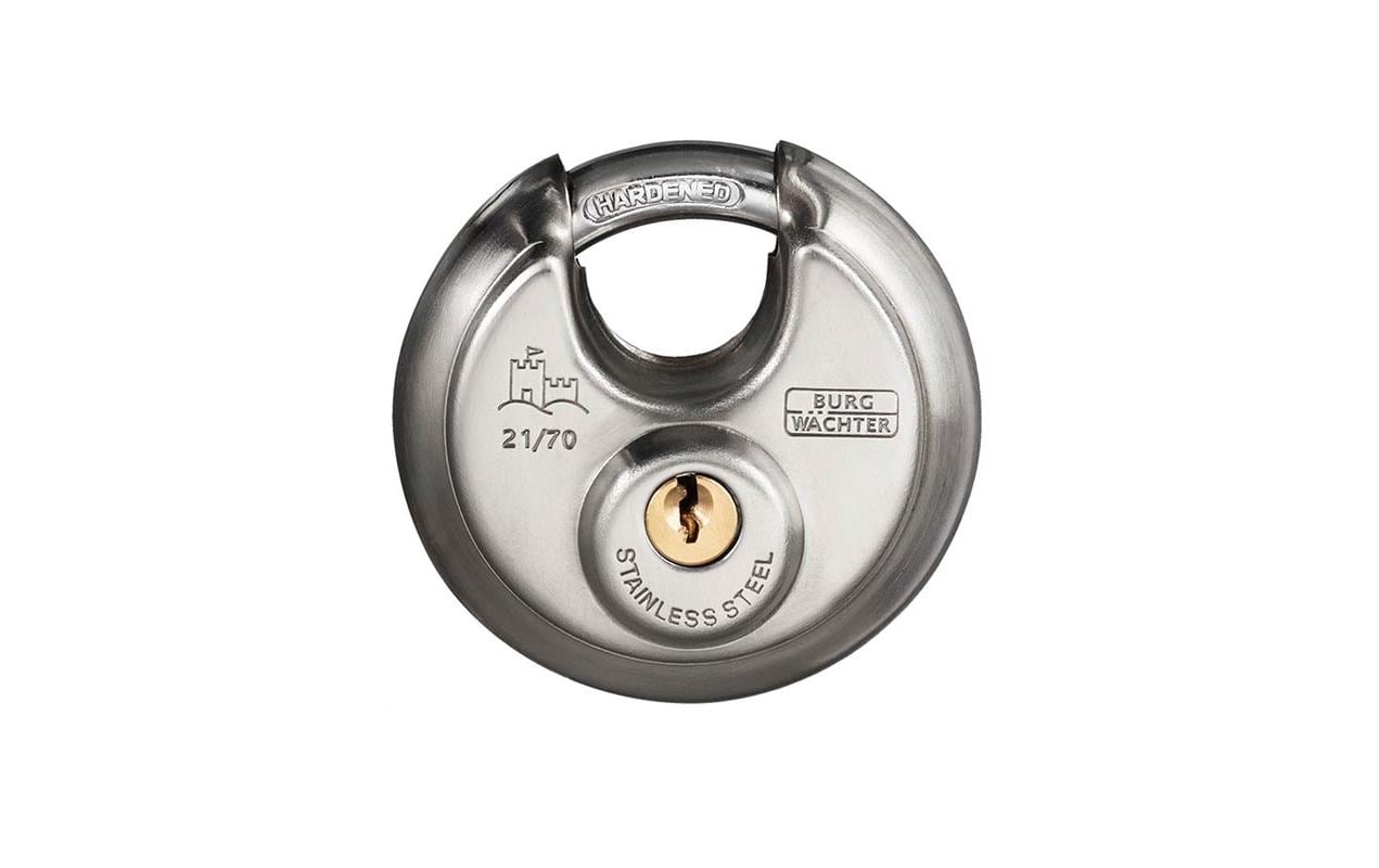 BURG-WÄCHTER Circle 21 Mechanisches Vorhängeschloss – Edelstahl, Bügel 16×21 mm, Schäkeldurchmesser 9 mm, Aussen