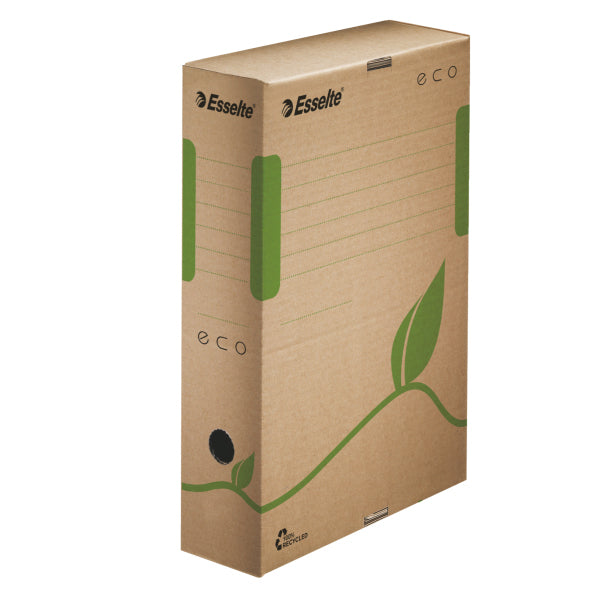Esselte ECO Archivschachtel A4 – 80 × 233 × 327 mm, braun, Karton, 25er Pack