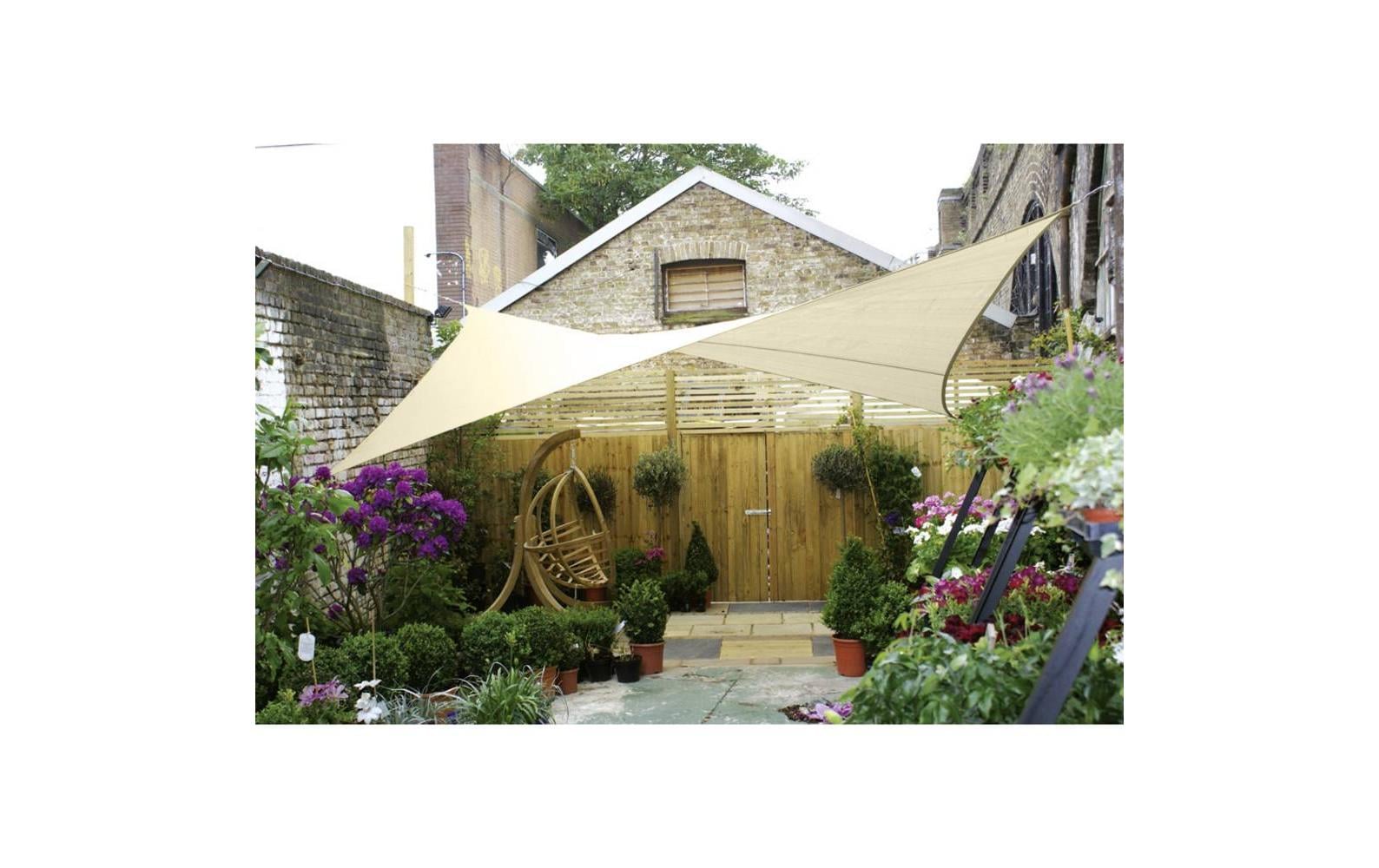 Perel Sonnensegel – 5 × 5 m – Polyethylen, champagner