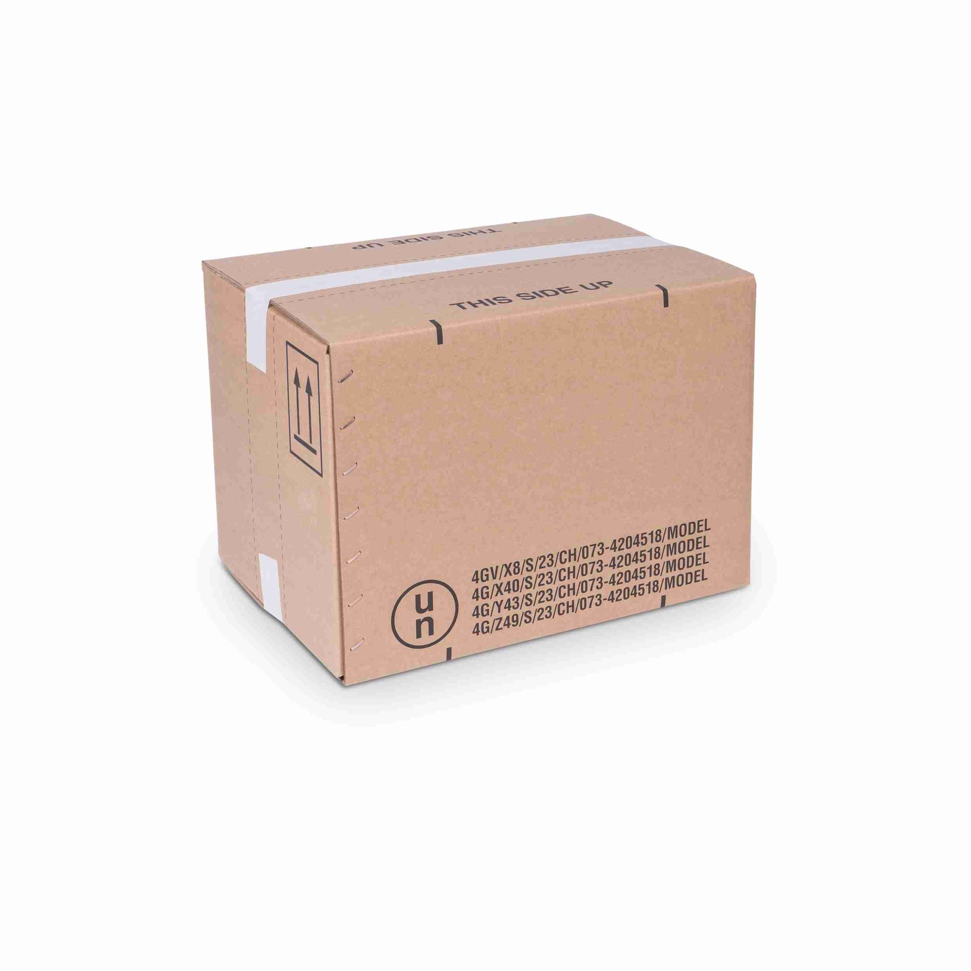 Model UN40/49 Gefahrgutbox – 430 × 310 × 300 mm, braun, BC-Welle, selbstklebend – 1 Palette (240 Stk.)