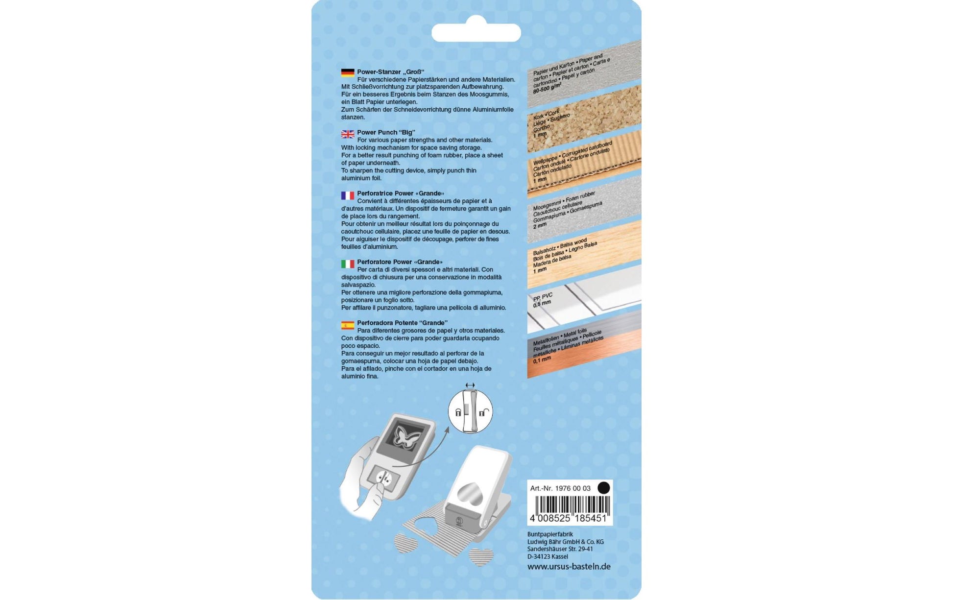 URSUS Motivstanzer Kreis – Ø 38 mm, weiss, 1 Stück
