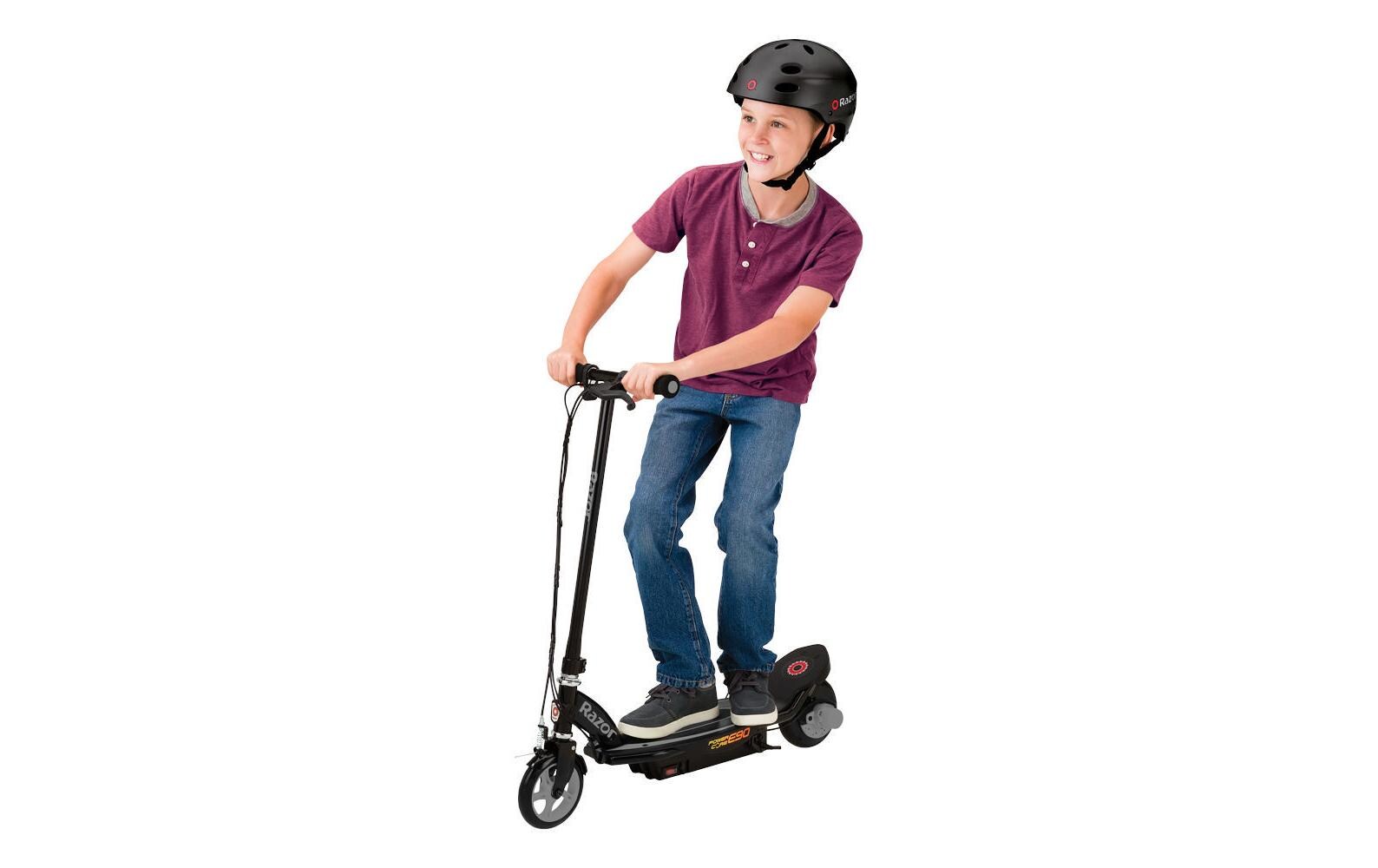 Razor Power Core E90 Elektroroller – 16 km/h, 24 km Reichweite, 12 V Akku – ab 8 Jahren – schwarz