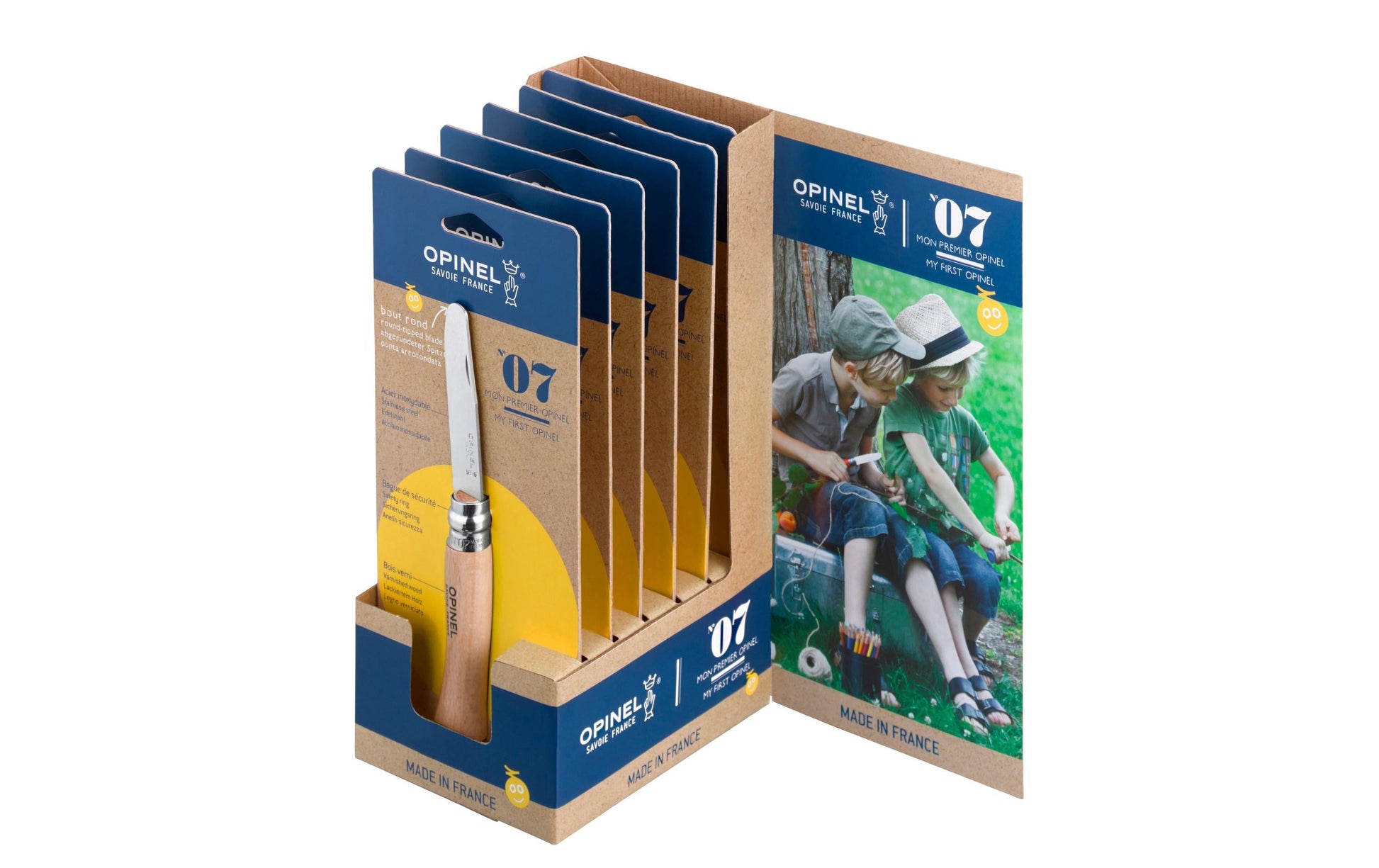 Opinel N°07 Mein Erstes – Klappmesser 80 mm, Holzgriff, Virobloc