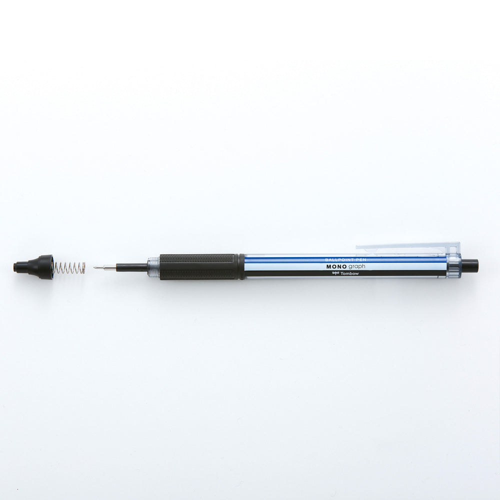 Tombow MONO graph Lite Kugelschreiber – Blau, Spitze 0,5 mm, Druck, Weiss, nachfüllbar