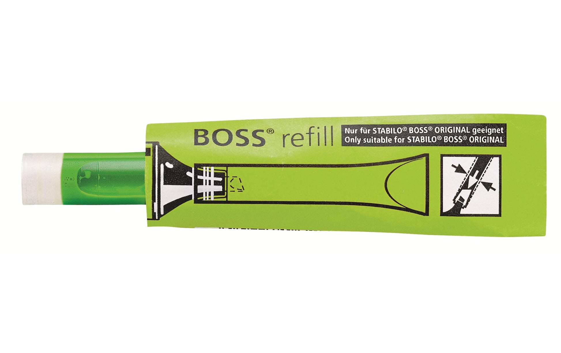 STABILO BOSS ORIGINAL Textmarker Nachfülltinte – Neongrün, für STABILO BOSS ORIGINAL, GREEN BOSS, 20er-Pack