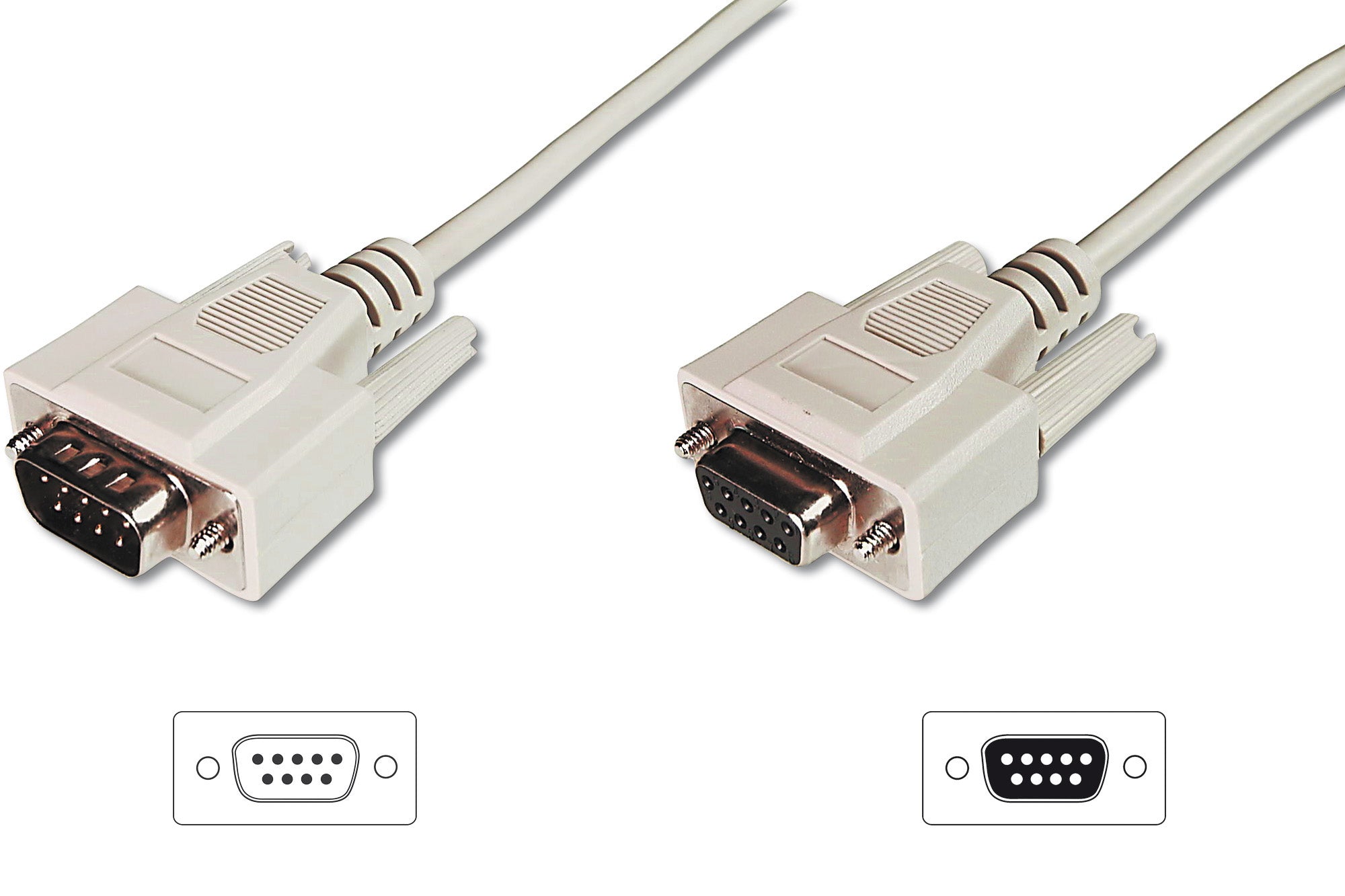 Digitus Verlängerungskabel D-Sub9 (Männlich zu Weiblich) – 10 m – Beige