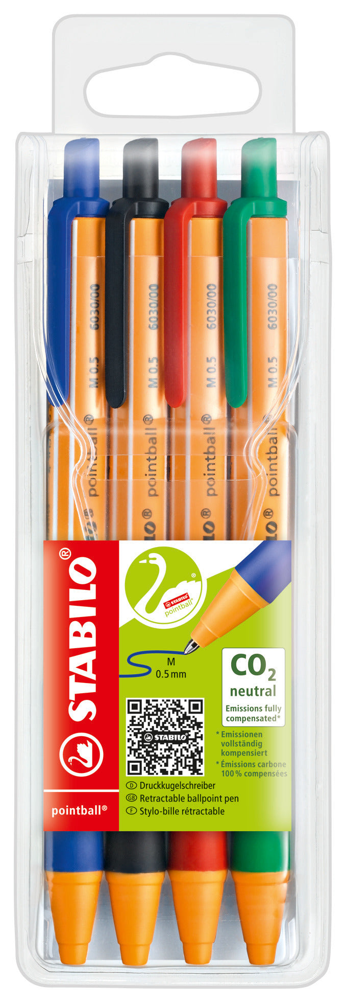 STABILO Kugelschreiber – orange, Kunststoff – 4 Stk.