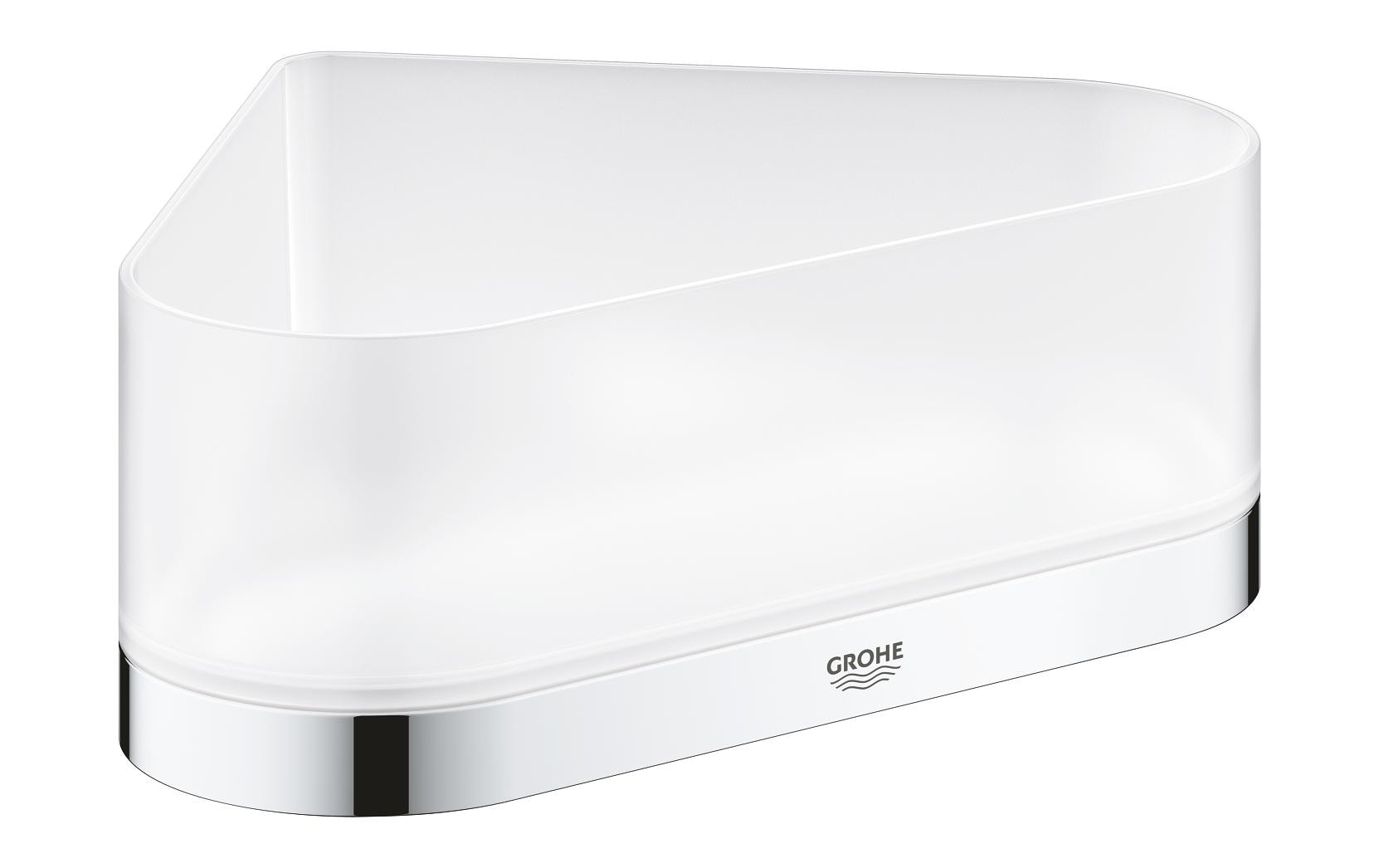 GROHE Seifenhalter (Wand) Selection – Metall/Kunststoff, zum Schrauben, 20×16,8×8,5 cm, Chrom/Weiss