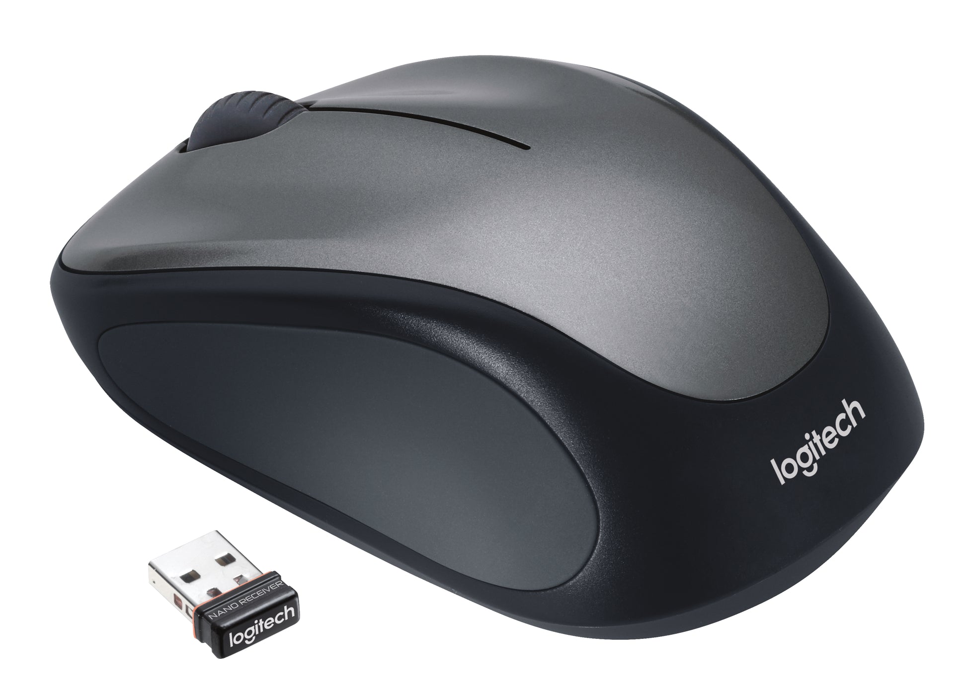 Logitech M235 Mobile Maus – kabellos, Bluetooth + 2,4 GHz, grau