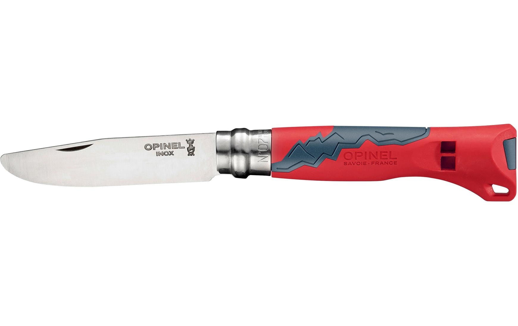 Opinel N°7 Outdoor junior – Klappmesser 81 mm, Edelstahl, rot