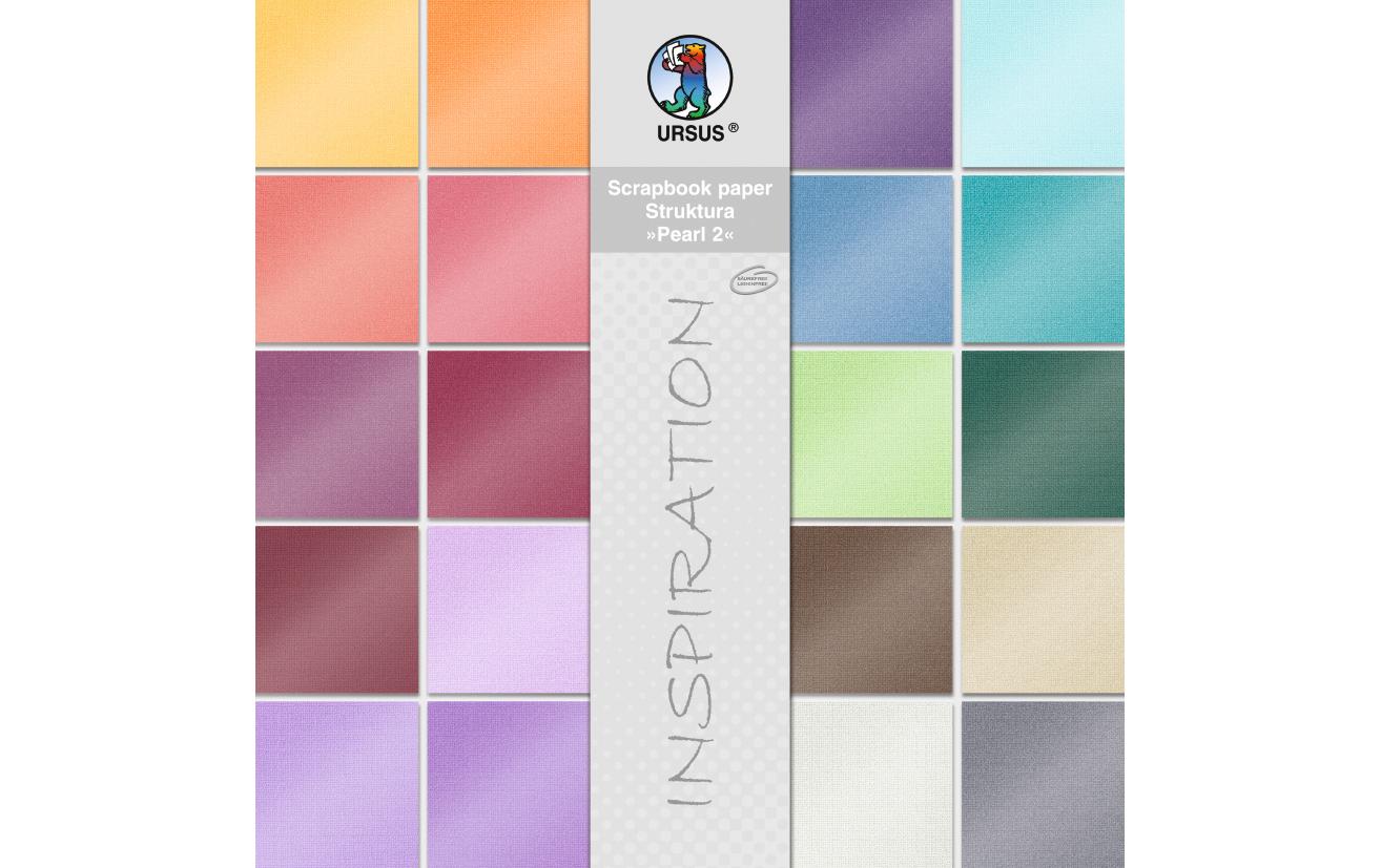 URSUS Fotokarton, Leinenstruktur Pearl 2, Mehrfarbig, 30,5 × 30,5 cm, 220 g/m², 20 Bogen