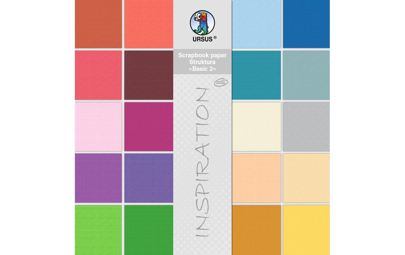 URSUS Fotokarton Leinenstruktur – 30,5 × 30,5 cm, mehrfarbig, 220 g/m² – Kunspapier, Basic 2