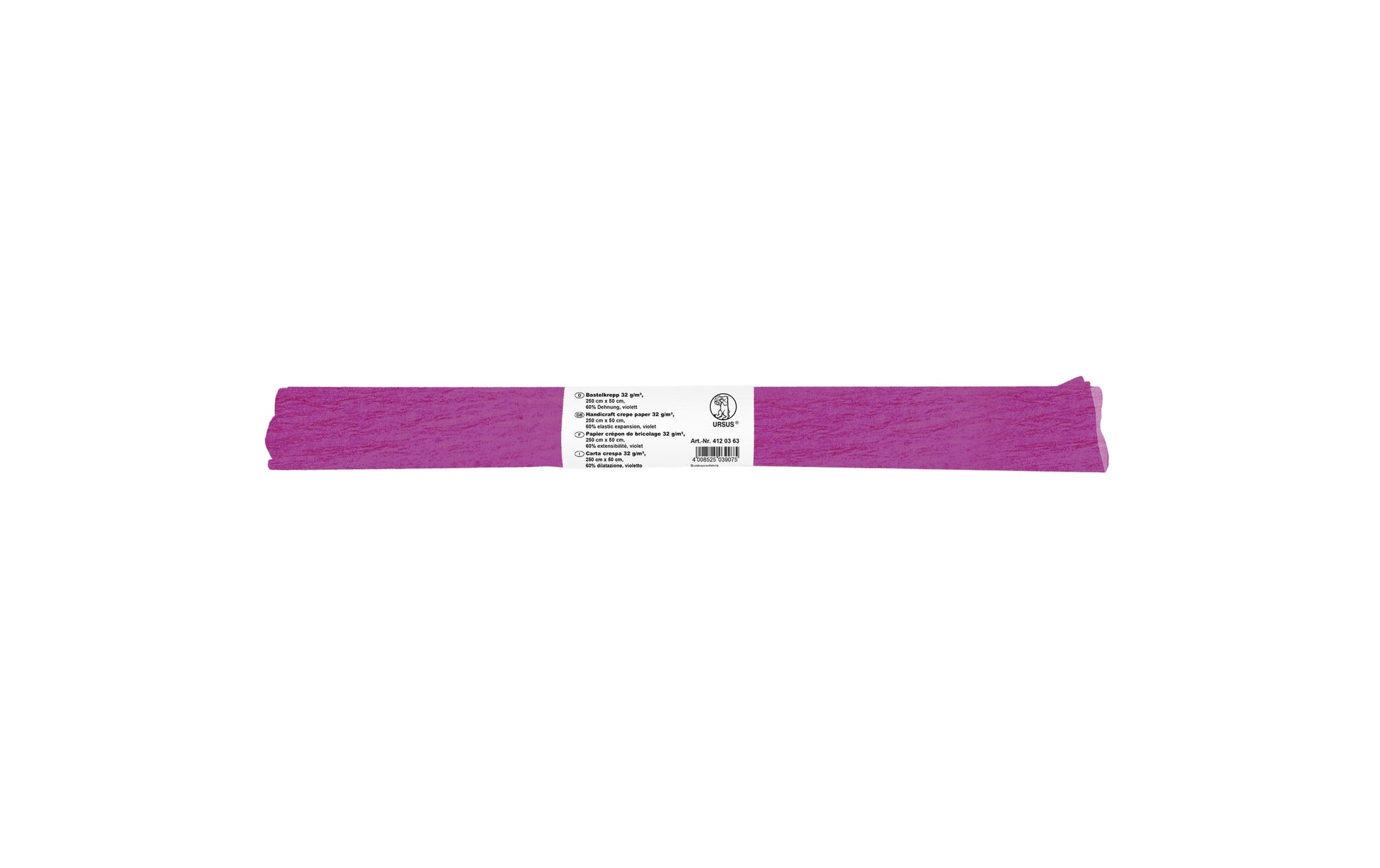 URSUS Krepppapier-Rolle – 50 cm × 2,5 m, violett, 32 g/m² – 1 Rolle, Kunstpapier