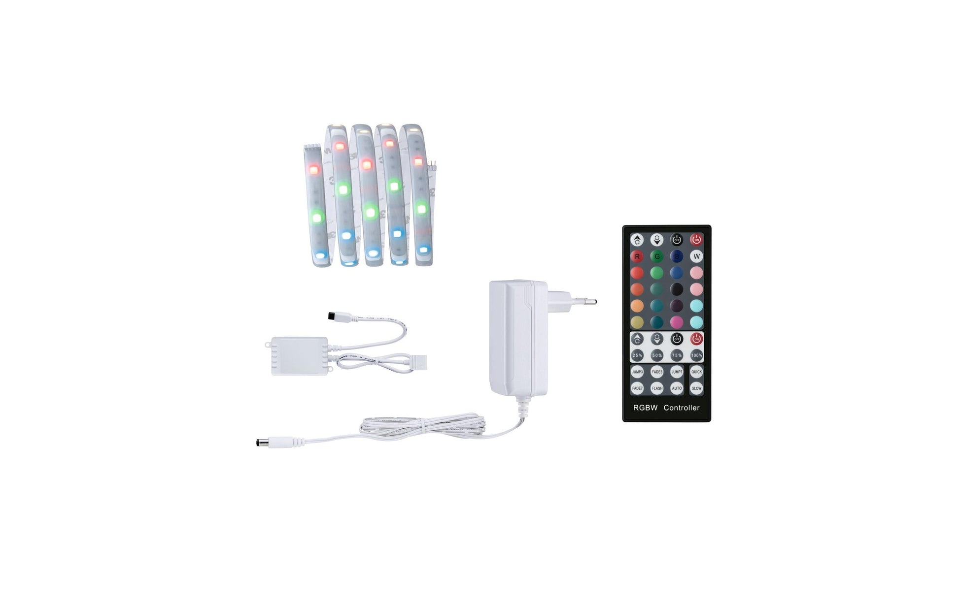 Paulmann LED-Strip MaxLED 250 – Basisset, 1,5 m, 405 lm, 10 W, RGBW, dimmbar, IP44, weiss, inkl. Netzteil