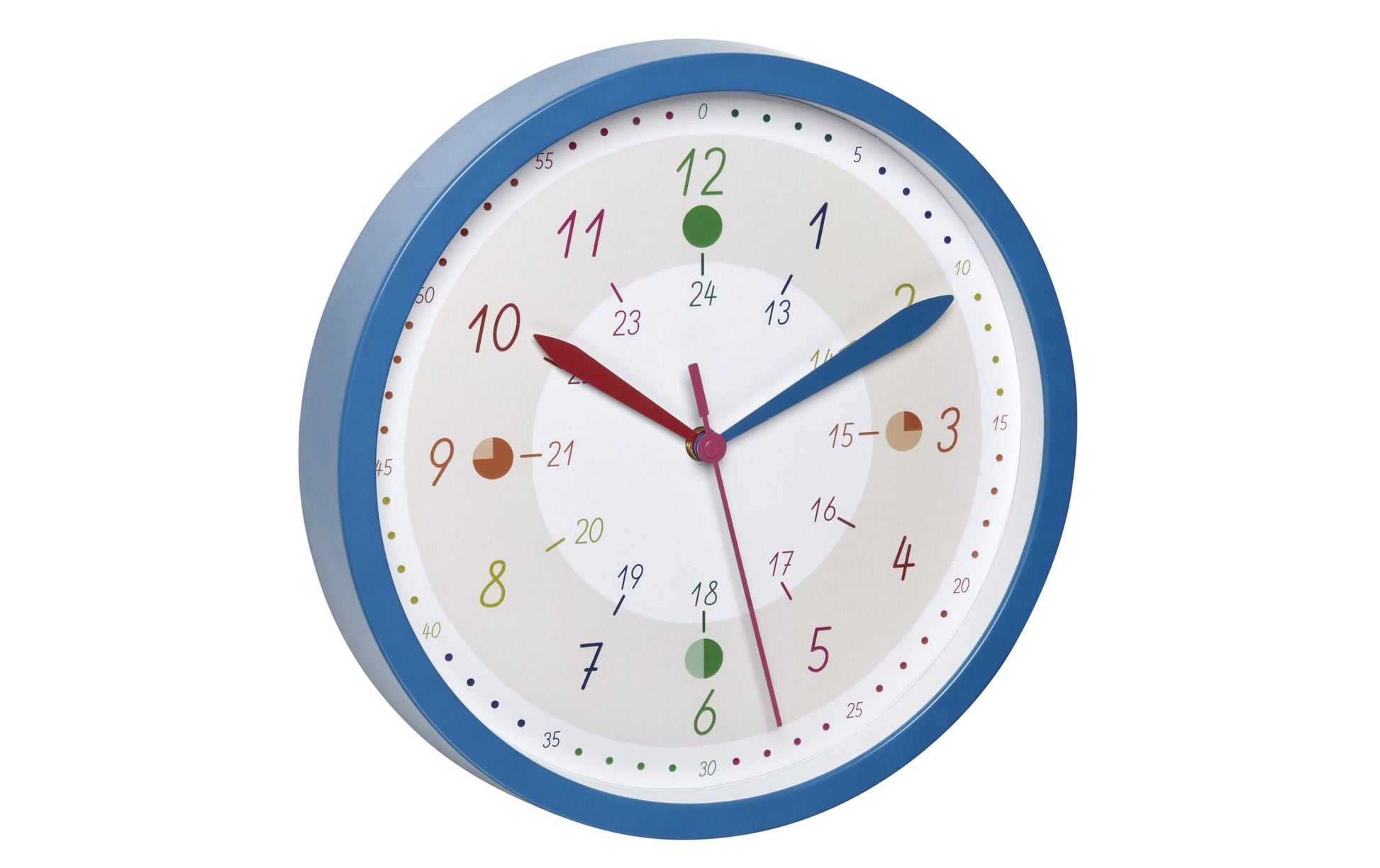 TFA-Dostmann TFA Dostmann Wanduhr – Analog, Ø 30,8 cm, Blau