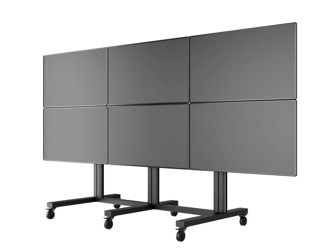 Multibrackets M Public – Videowand-Stand, für 6 Displays, höhenverstellbar, VESA 400×400, bis 240 kg, für 47"