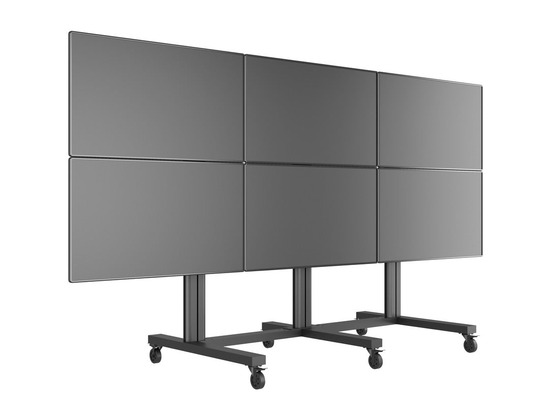 Multibrackets M Public – Videowand-Stand, für 6 Displays, höhenverstellbar, VESA 400×400, bis 240 kg, für 47"