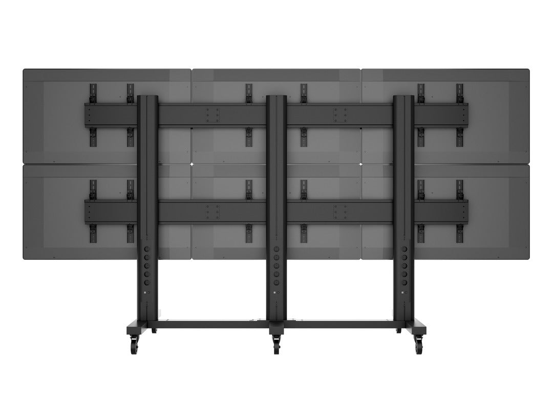 Multibrackets M Public – Videowand-Stand, für 6 Displays, höhenverstellbar, VESA 400×400, bis 240 kg, für 47"