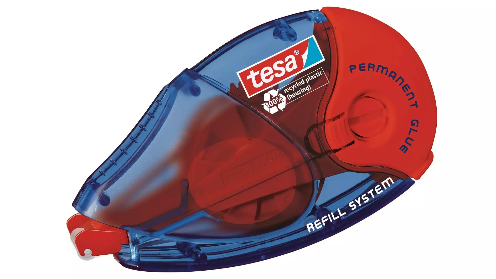 TESA ecoLogo Kleberoller – Roller, extra stark, transparent, lösemittelfrei, nachfüllbar, für Basteln