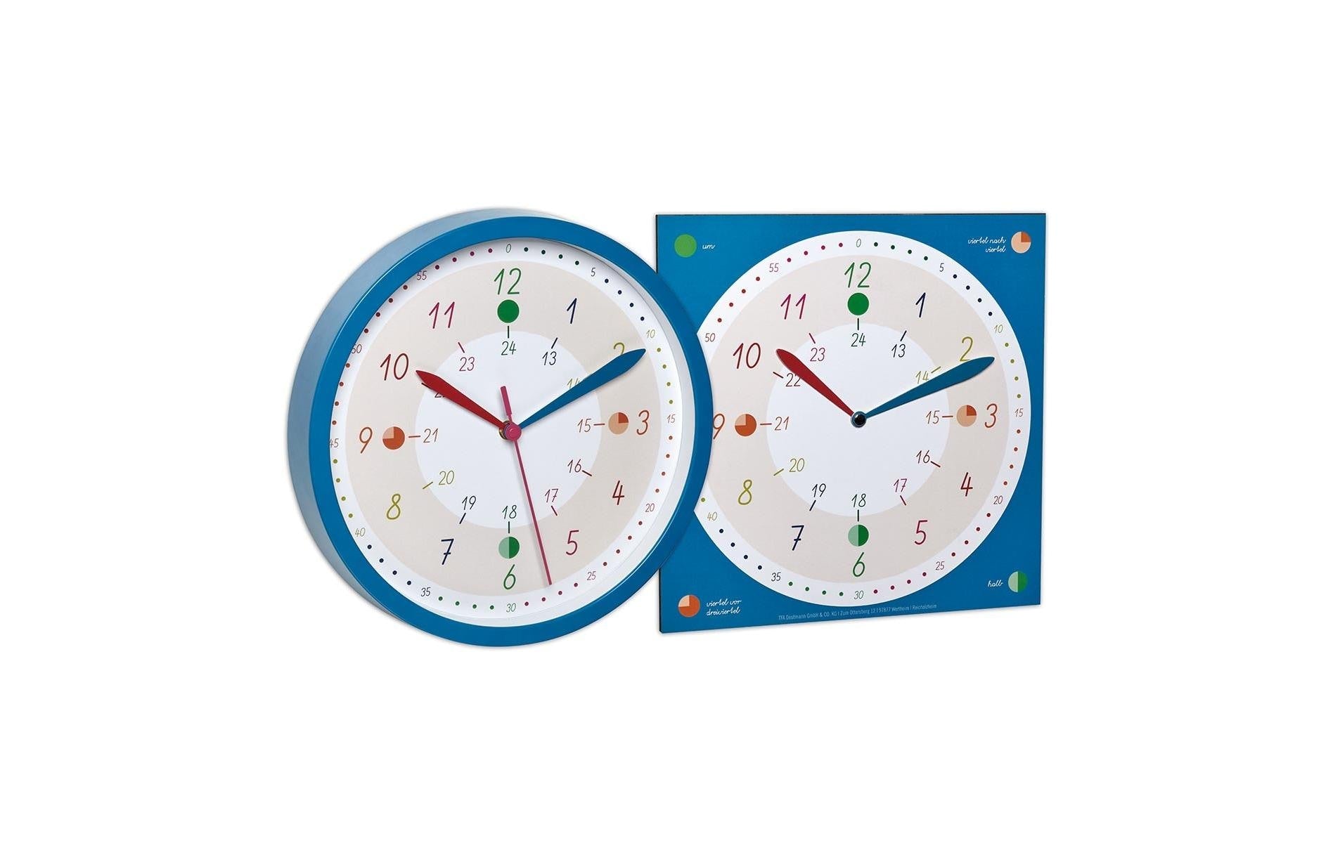 TFA-Dostmann TFA Dostmann Wanduhr – Analog, Ø 30,8 cm, Blau