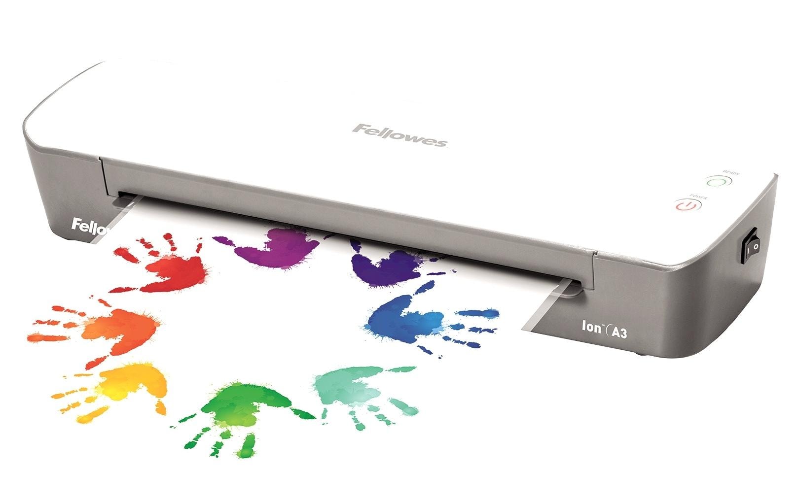 Fellowes Ion Laminiergerät A3 – Heisslaminator, bis 125 µm, 2 Rollen, 300 mm/min, weiss