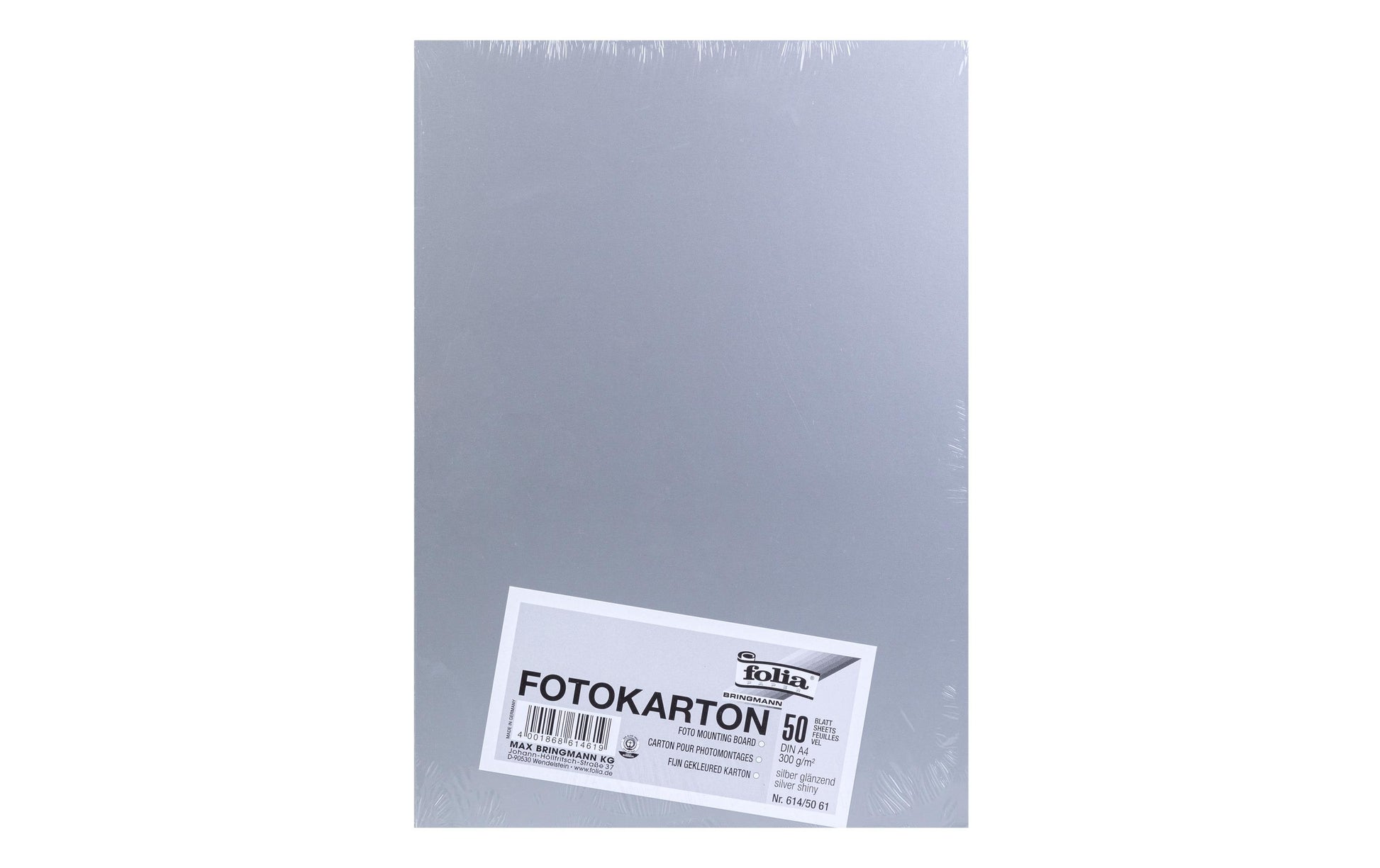 Folia Fotokarton – A4, silber, 300 g/m² – 50 Blatt, glänzend