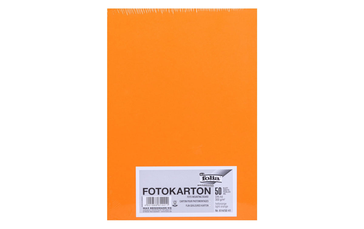 Folia Fotokarton – A4, orange, 300 g/m² – 50 Blatt