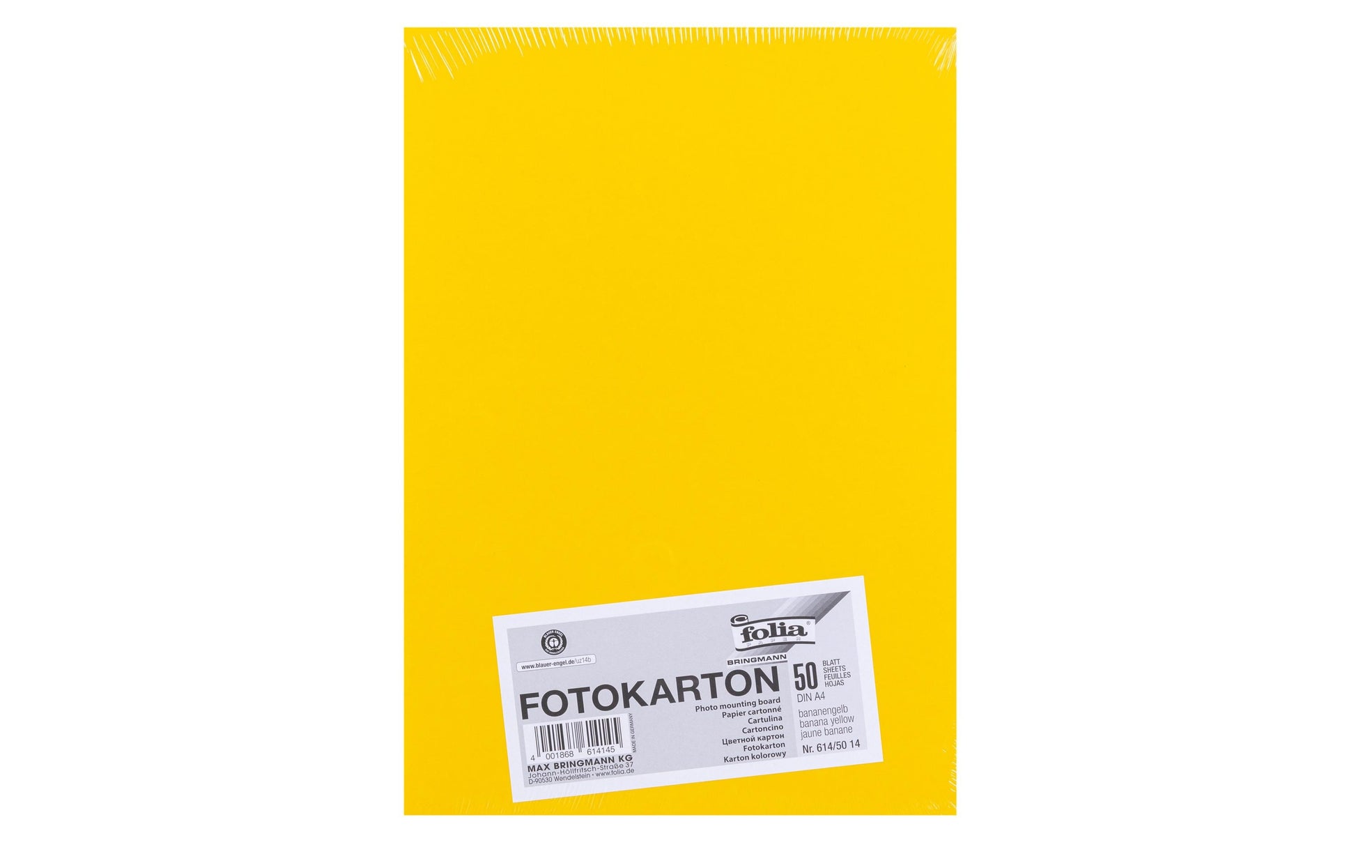 Folia Fotokarton – A4, bananengelb, 300 g/m² – 50 Blatt