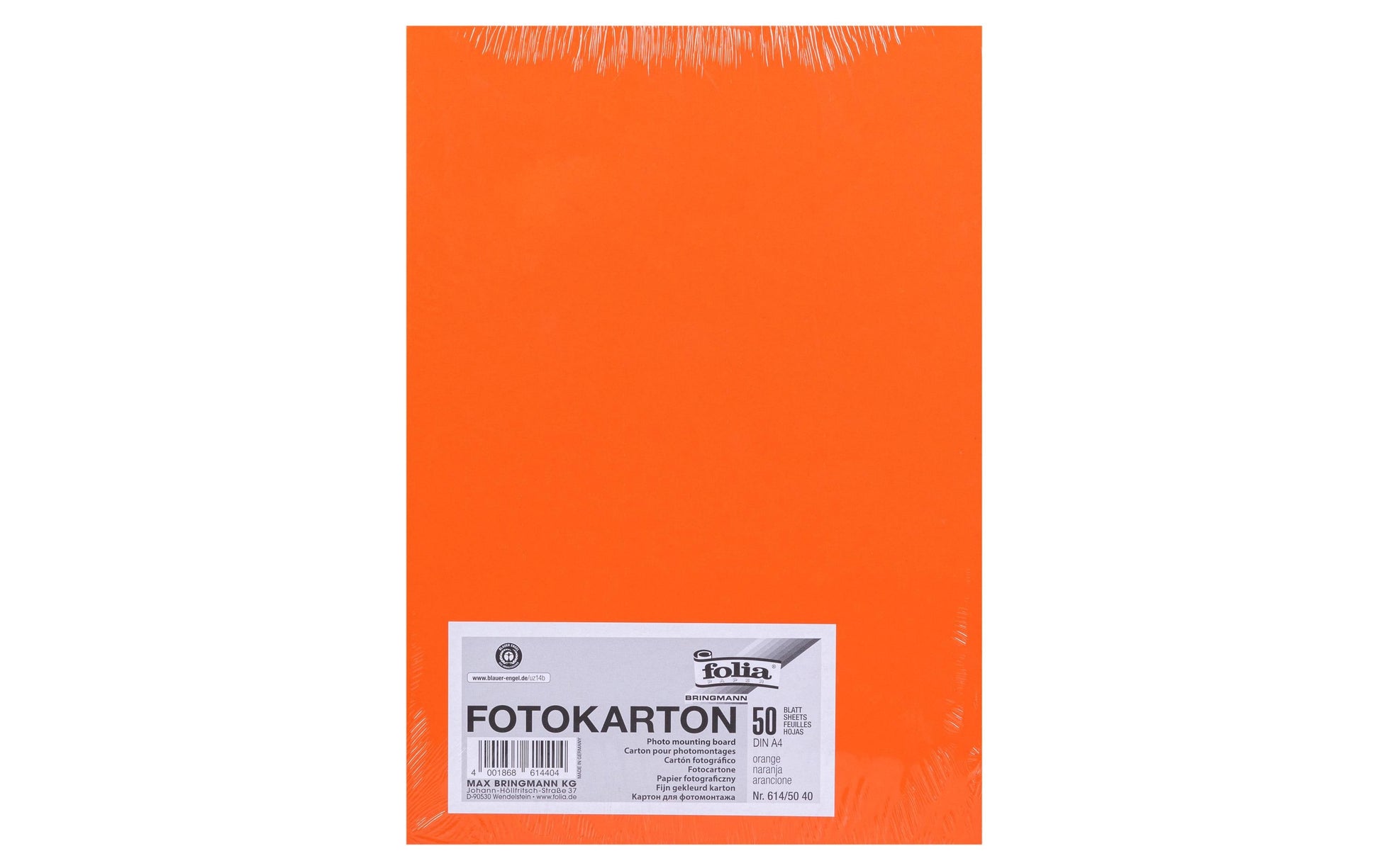 Folia Fotokarton – A4, orange, 300 g/m² – 50 Blatt