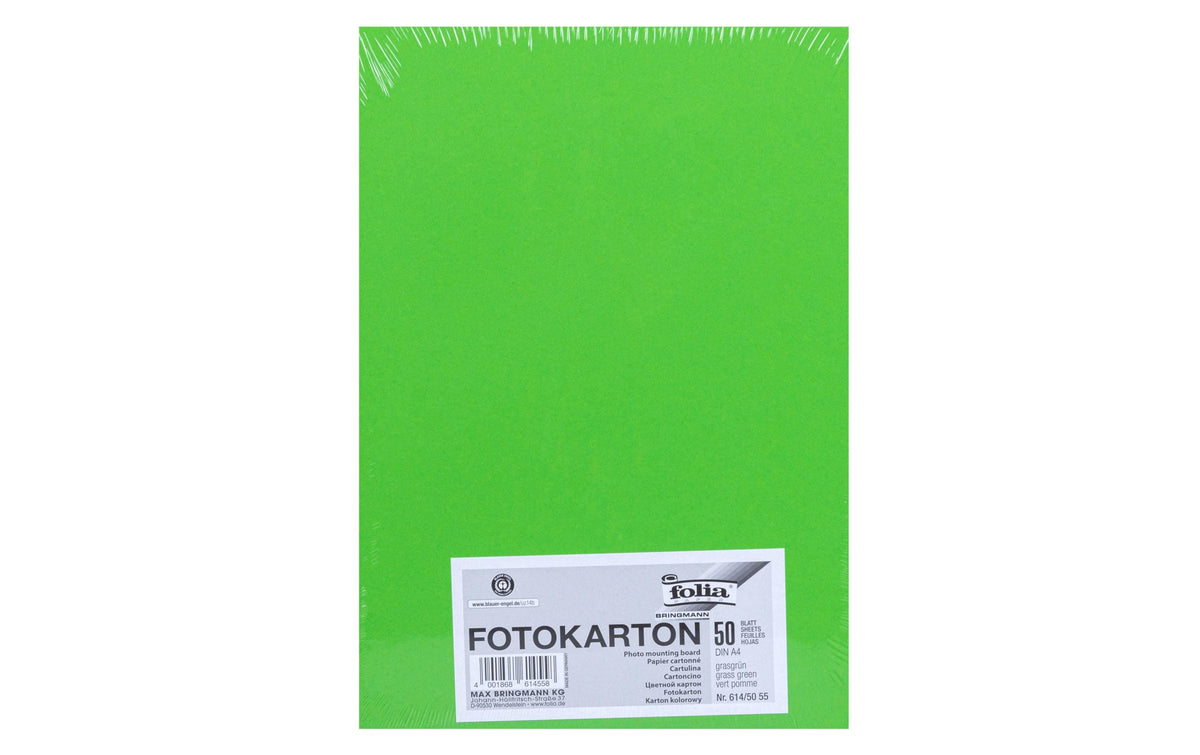 Folia Fotokarton – A4, Grasgrün, 300 g/m² – 50 Blatt