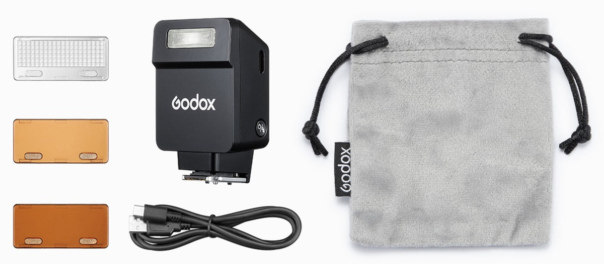 Godox iT22 F Kompaktes Blitzlicht – Leitzahl 10, TTL, Akku 300 mAh – für Fujifilm – Schwarz