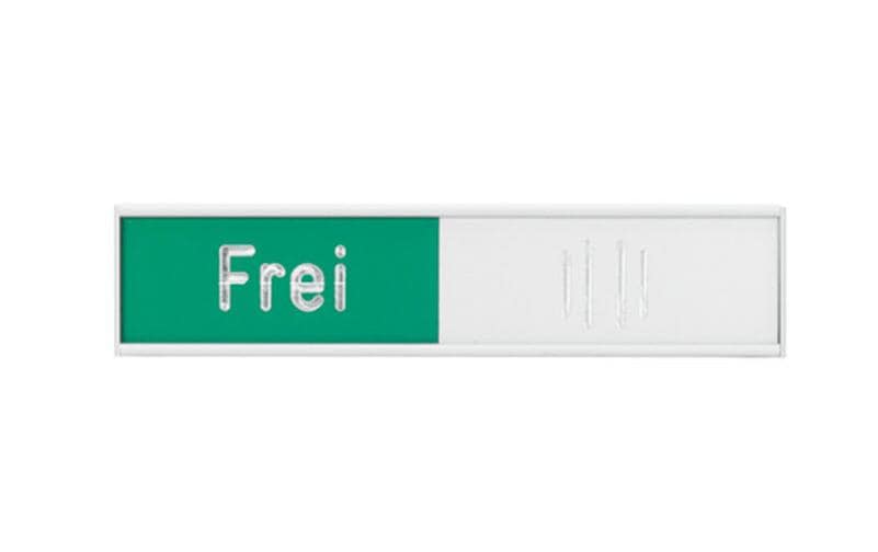 Franken Türschild Frei/Besetzt – 102 × 27,4 mm – Aluminium – Silber