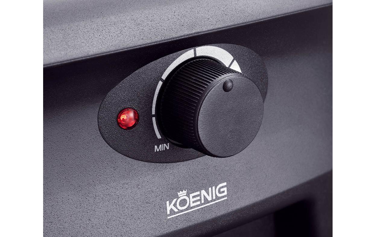 Koenig Raclette-Grill B02224 – 8 Personen, Hot Stone, spülmaschinenfest, 1300 W – schwarz