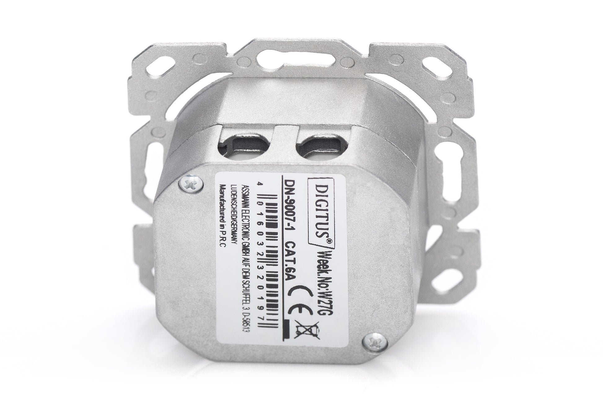 Digitus Netzwerkdose – 2× RJ-45, Cat6a (Klasse EA), geschirmt, Unterputz, Metall, Weiss
