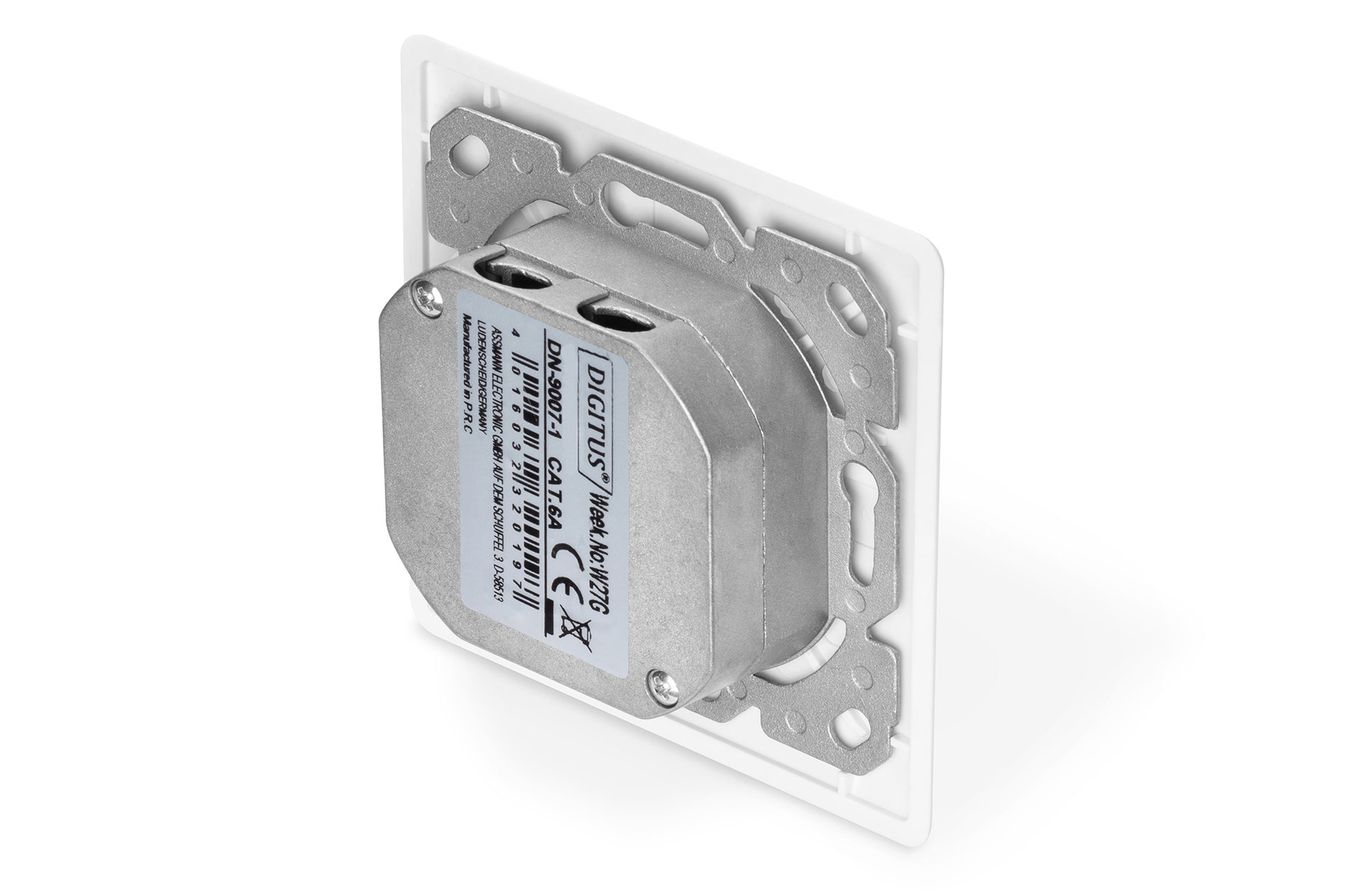 Digitus Netzwerkdose – 2× RJ-45, Cat6a (Klasse EA), geschirmt, Unterputz, Metall, Weiss