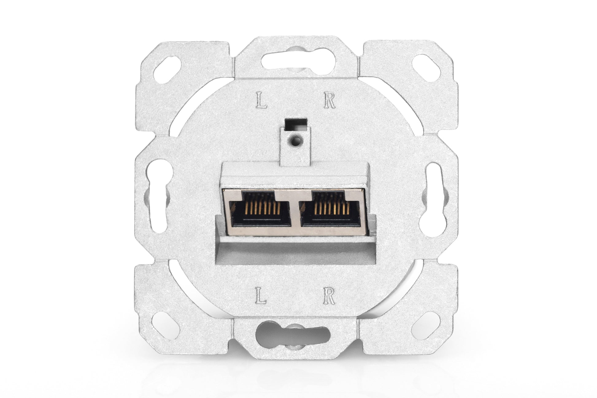 Digitus Netzwerkdose – 2× RJ-45, Cat6a (Klasse EA), geschirmt, Unterputz, Metall, Weiss