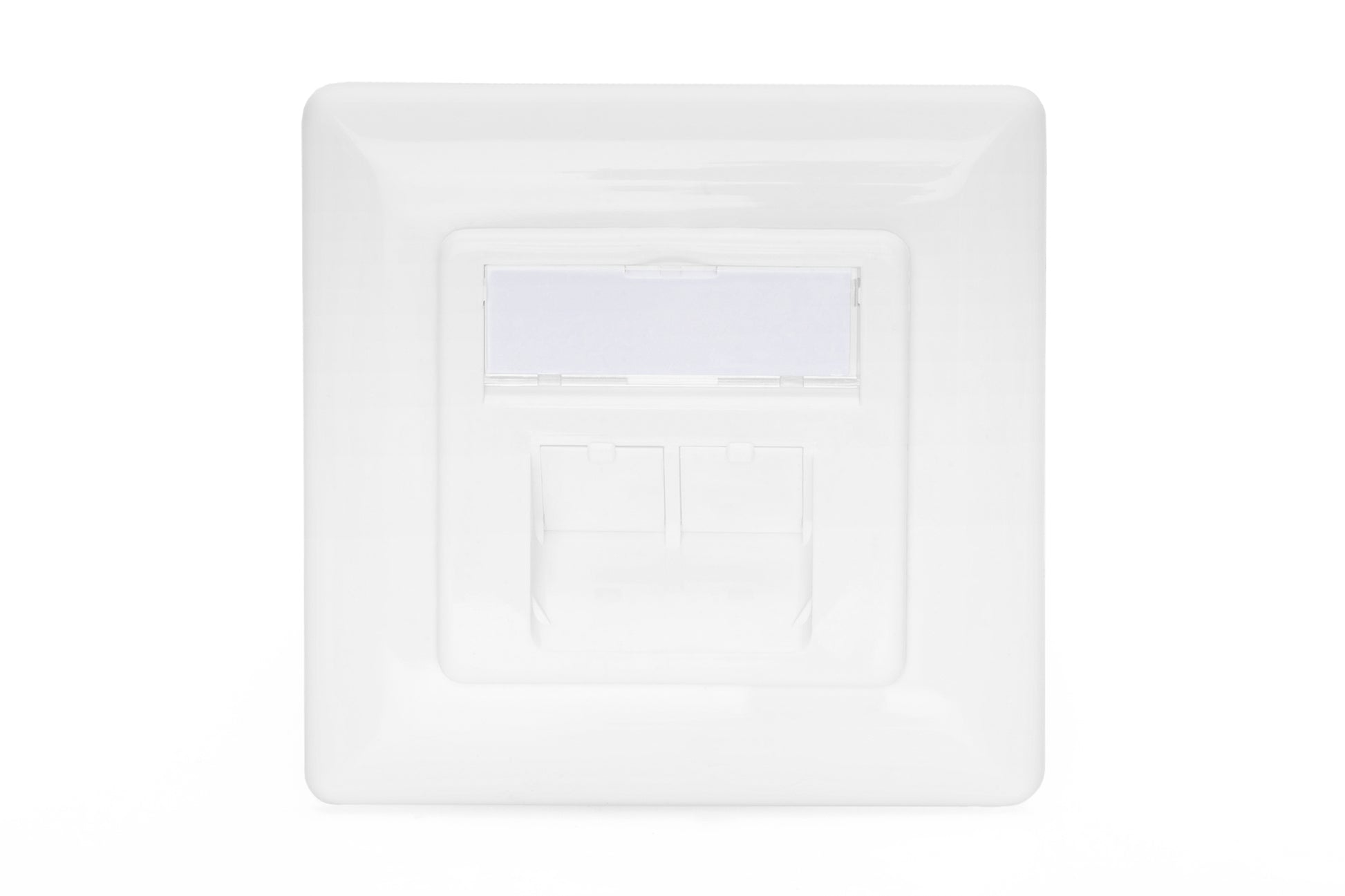 Digitus Netzwerkdose – 2× RJ-45, Cat6a (Klasse EA), geschirmt, Unterputz, Metall, Weiss