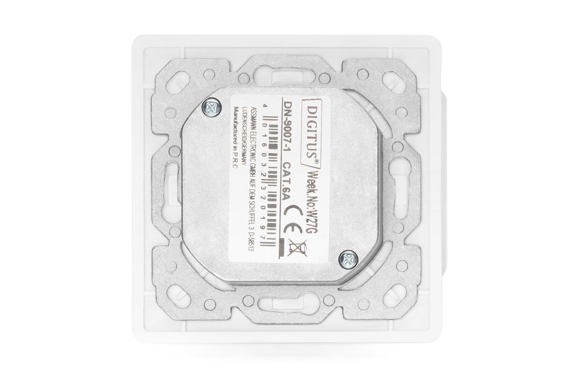 Digitus Netzwerkdose – 2× RJ-45, Cat6a (Klasse EA), geschirmt, Unterputz, Metall, Weiss