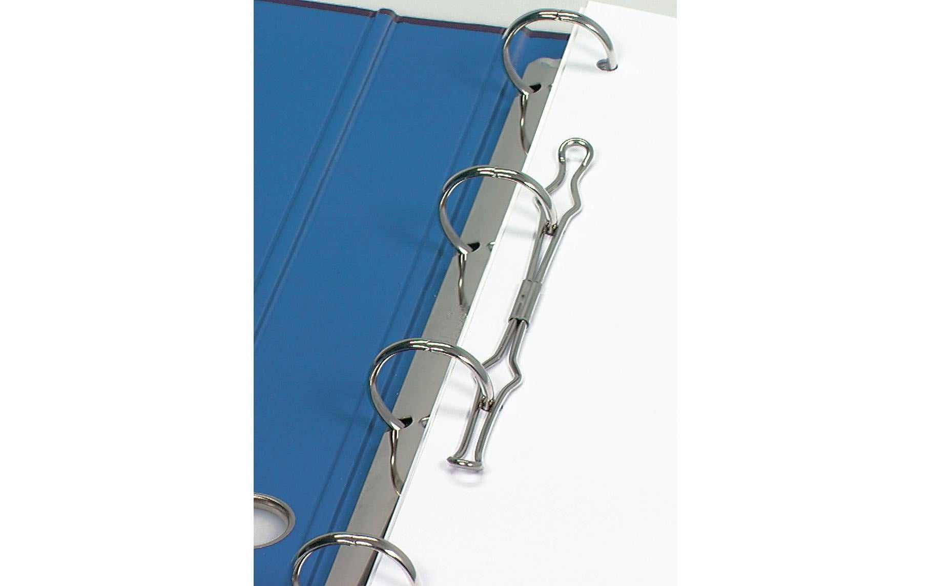 Biella Niederhalter für Ringbücher, Bügelabstand 80 mm, für Mechaniken bis Ø 50 mm – silber, 10er-Pack