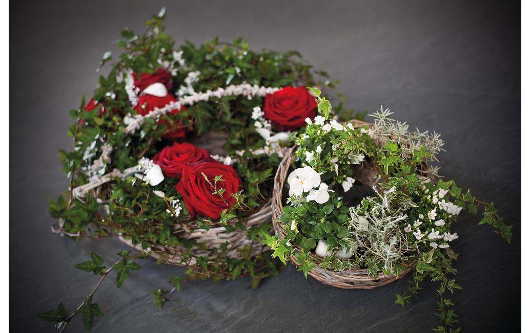 Opiflor Korb – Weide, weiss – 2-teilig – Ø 30 × 7,5 & 24 × 6 cm