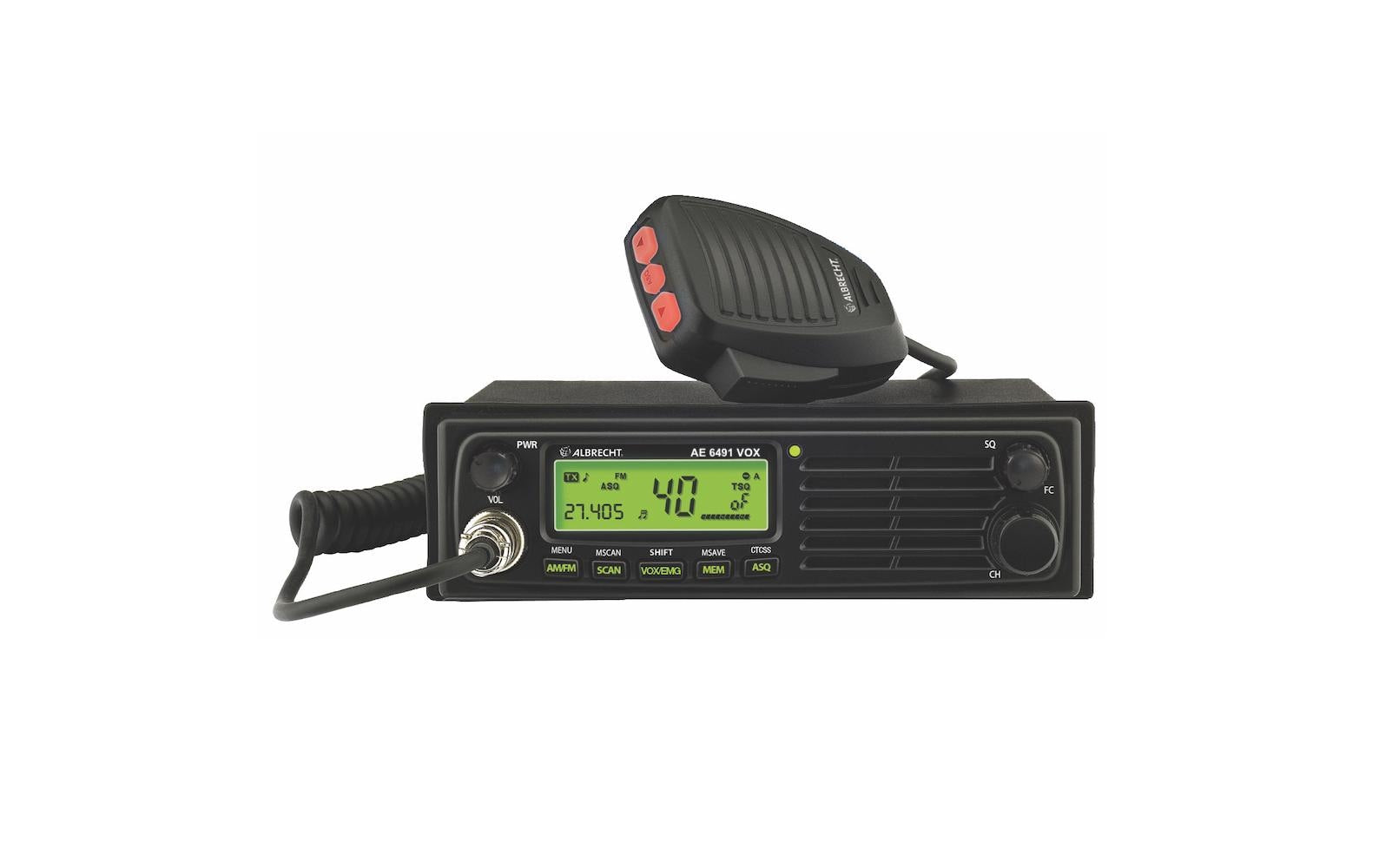 Albrecht AE 6491 VOX – CB-Funkgerät, AM/FM, 12/24 V, LCD, Schwarz