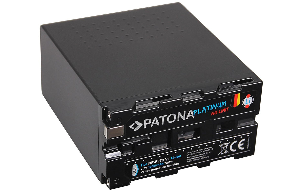 PATONA Platinum Akku NP-F970 V1 – 7,2 V, 10000 mAh, Li-Ion – für Sony (z. B. DCR-VX2100, CCD-TR1 u. a.)
