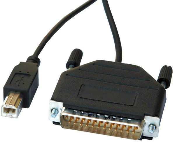 Secomp USB-Parallel-Konverter DB-25 zu USB-B – USB 2.0, 1,8 m, inkl. Netzteil – für Drucker – Schwarz