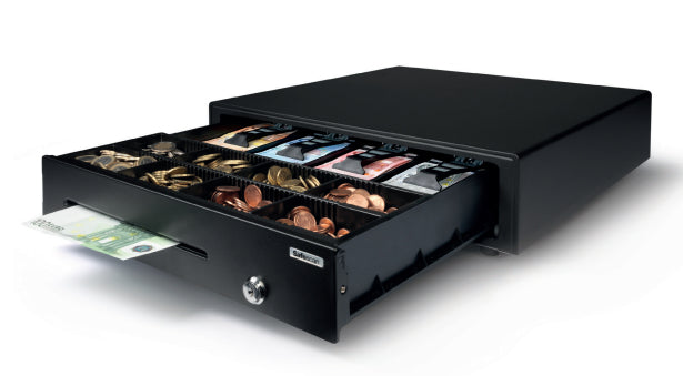 Safescan LD-4141 Light Duty – Kassenschublade, 4 Scheine/8 Münzen, 410 × 415 × 115 mm, Schwarz