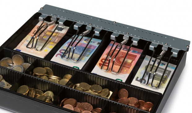 Safescan 3540T – Kassenladen-Einsatz, 4 Scheine/8 Münzen, 318 × 292 × 59 mm, Schwarz