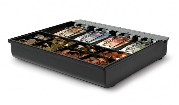 Safescan 3540T – Kassenladen-Einsatz, 4 Scheine/8 Münzen, 318 × 292 × 59 mm, Schwarz