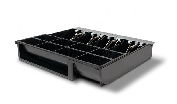 Safescan 4141-T1 – Kassenladen-Einsatz, 4 Scheine/8 Münzen, 358 × 328 × 64 mm, Schwarz