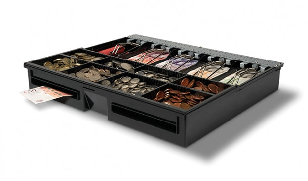 Safescan 4646T – Kassenladen-Einsatz, 5 Scheine/8 Münzen, 410 × 350 × 64 mm, für HD-4646S, Schwarz