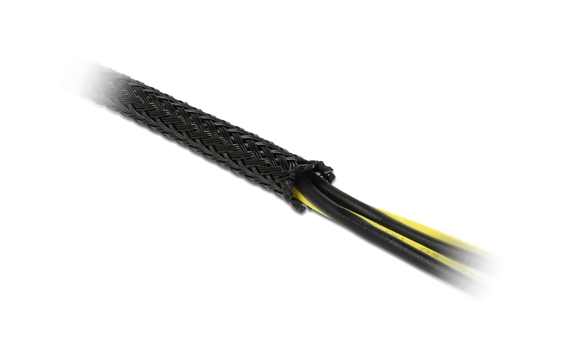DeLOCK Kabelschlauch, Ø 12 mm × 10 m, elastisch, selbstschliessend, schneidbar, hitzebeständig – schwarz