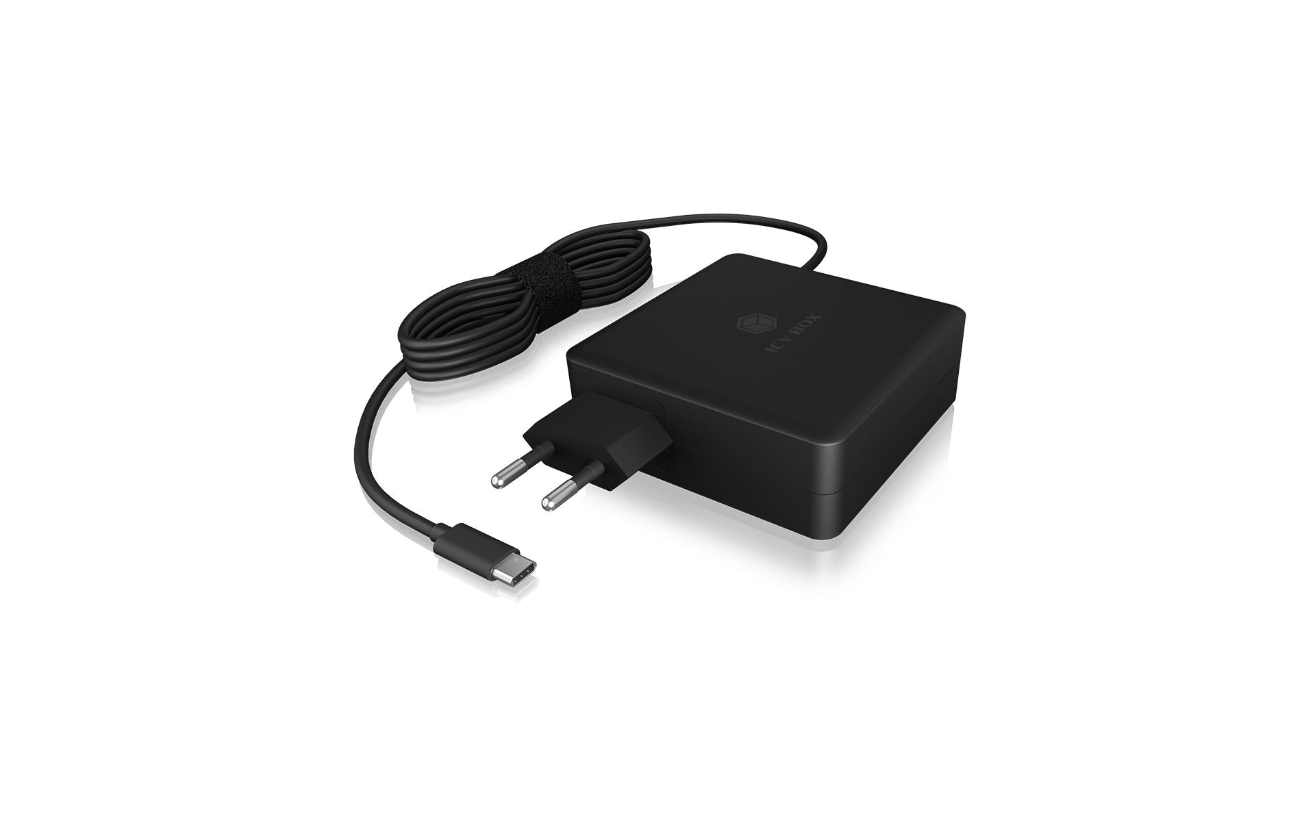 ICY BOX IB-PS101-PD USB-Ladegerät 90 W – USB-C×1, USB-A×1 – PD – für Laptop, Smartphone, Tablet